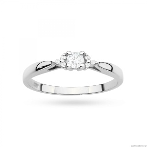 Pierścionek W0428 Diament Laboratoryjny 0,10ct białe złoto