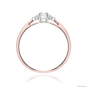 Pierścionek W0428 Diament Laboratoryjny 0,10ct różowe złoto