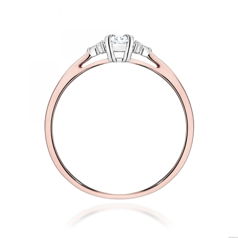 Pierścionek W0428 Diament Laboratoryjny 0,10ct różowe złoto