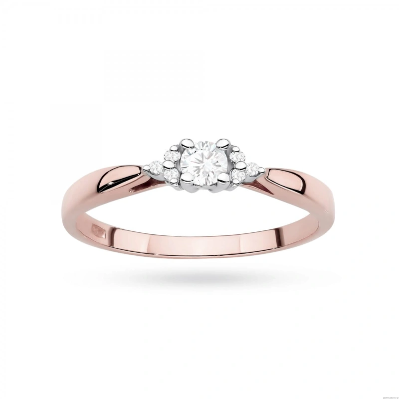 Pierścionek W0428 Diament Laboratoryjny 0,10ct różowe złoto