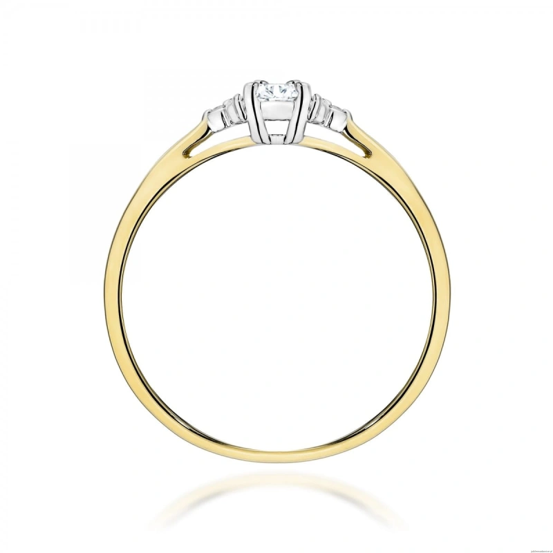 Pierścionek W0428 Diament Laboratoryjny 0,10ct żółte złoto
