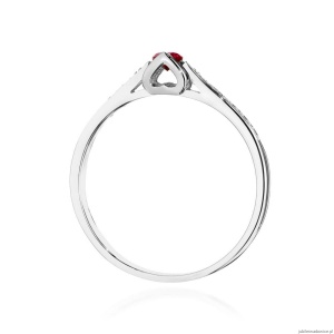 Pierścionek W0435 Rubin 0,15ct białe złoto