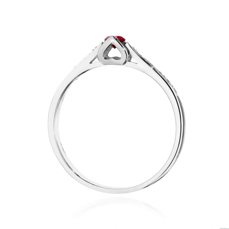 Pierścionek W0435 Rubin 0,15ct białe złoto