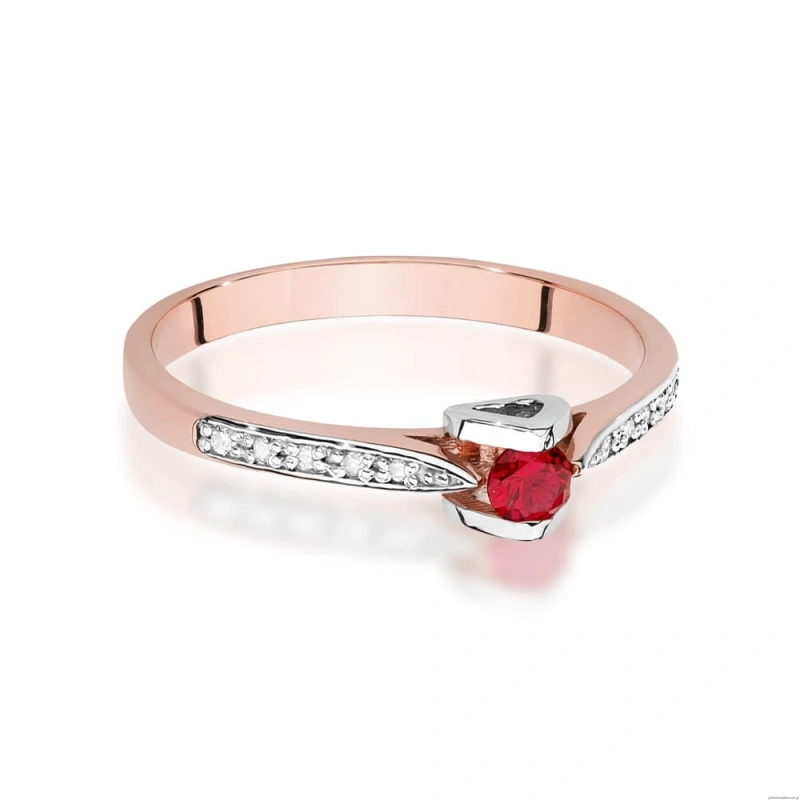 Pierścionek W0435 Rubin 0,15ct różowe złoto