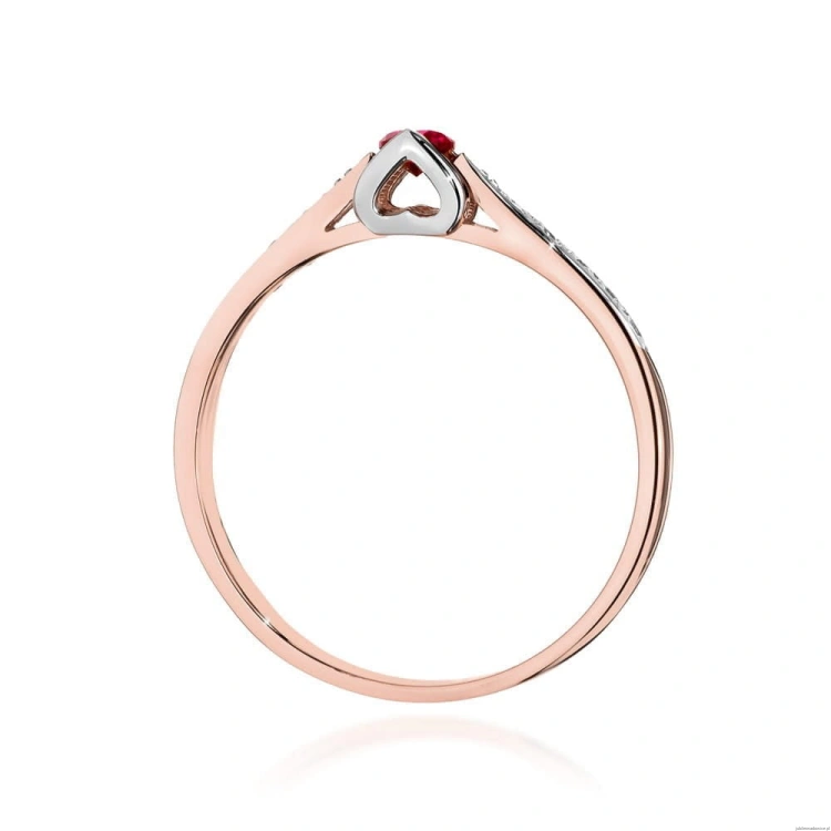 Pierścionek W0435 Rubin 0,15ct różowe złoto