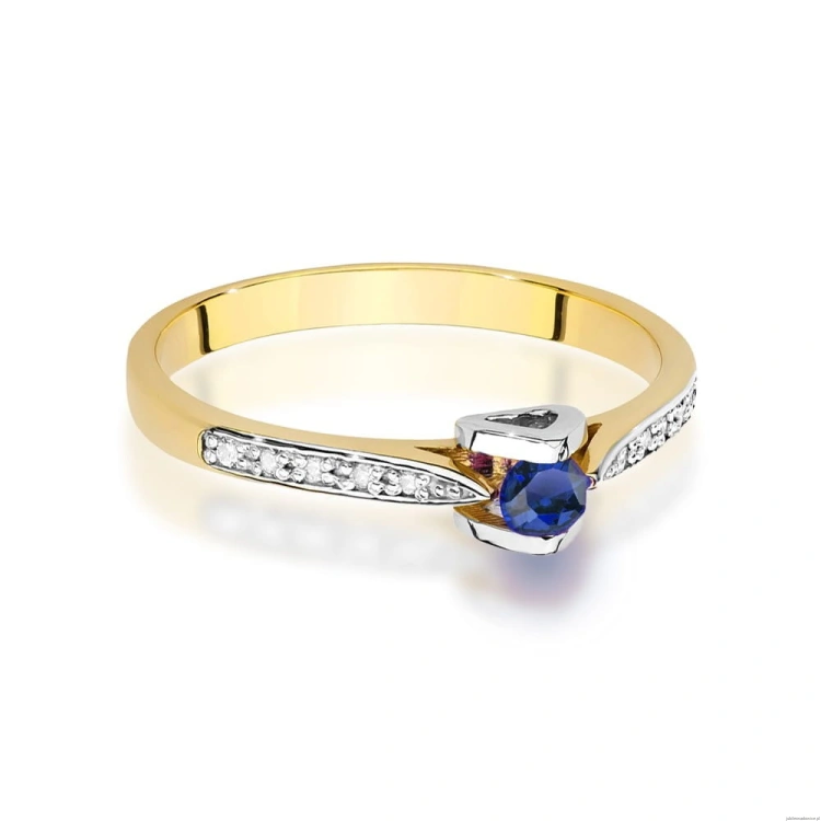 Pierścionek W0435 Szafir 0,15ct żółte złoto