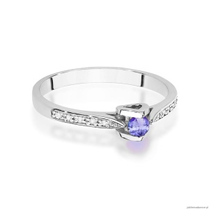 Pierścionek W0435 Tanzanit 0,15ct białe złoto