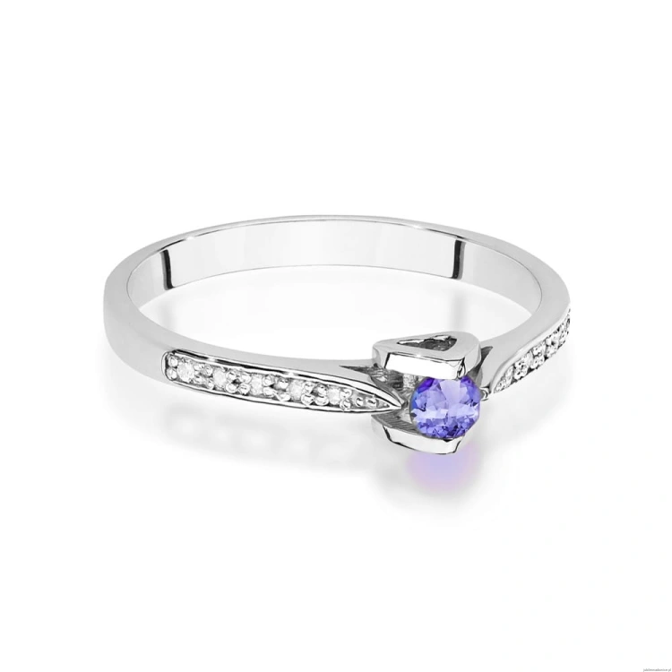 Pierścionek W0435 Tanzanit 0,15ct białe złoto