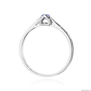 Pierścionek W0435 Tanzanit 0,15ct białe złoto
