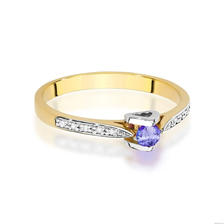 Pierścionek W0435 Tanzanit 0,15ct żółte złoto