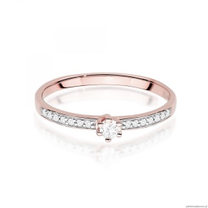 Pierścionek W0459 Diament Laboratoryjny 0,10ct różowe złoto