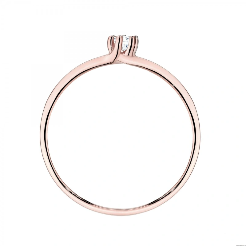 Pierścionek W0459 Diament Laboratoryjny 0,10ct różowe złoto