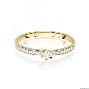 Pierścionek W0459 Diament Laboratoryjny 0,10ct żółte złoto