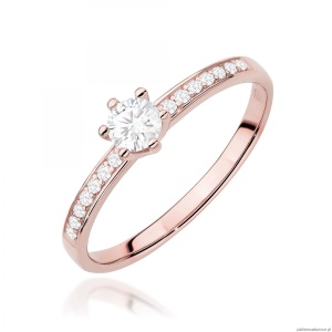 Pierścionek W0459 Diament Laboratoryjny 0,25ct różowe złoto