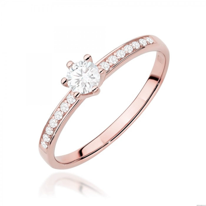 Pierścionek W0459 Diament Laboratoryjny 0,25ct różowe złoto