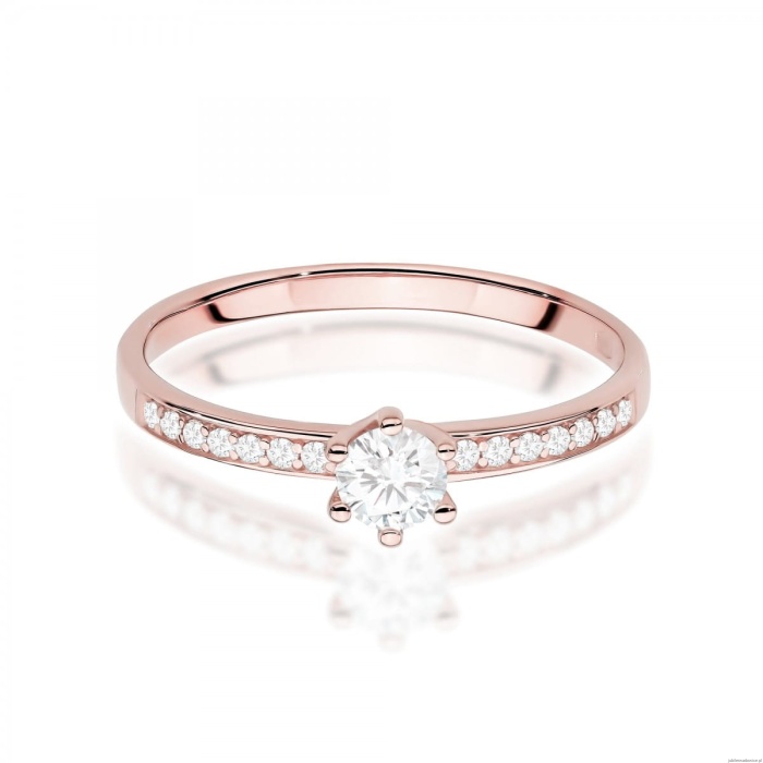 Pierścionek W0459 Diament Laboratoryjny 0,25ct różowe złoto