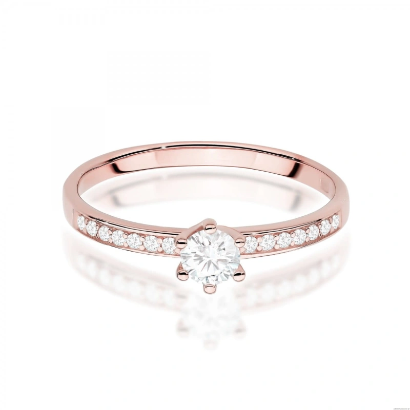 Pierścionek W0459 Diament Laboratoryjny 0,25ct różowe złoto