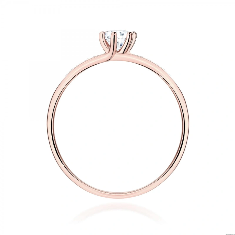 Pierścionek W0459 Diament Laboratoryjny 0,25ct różowe złoto