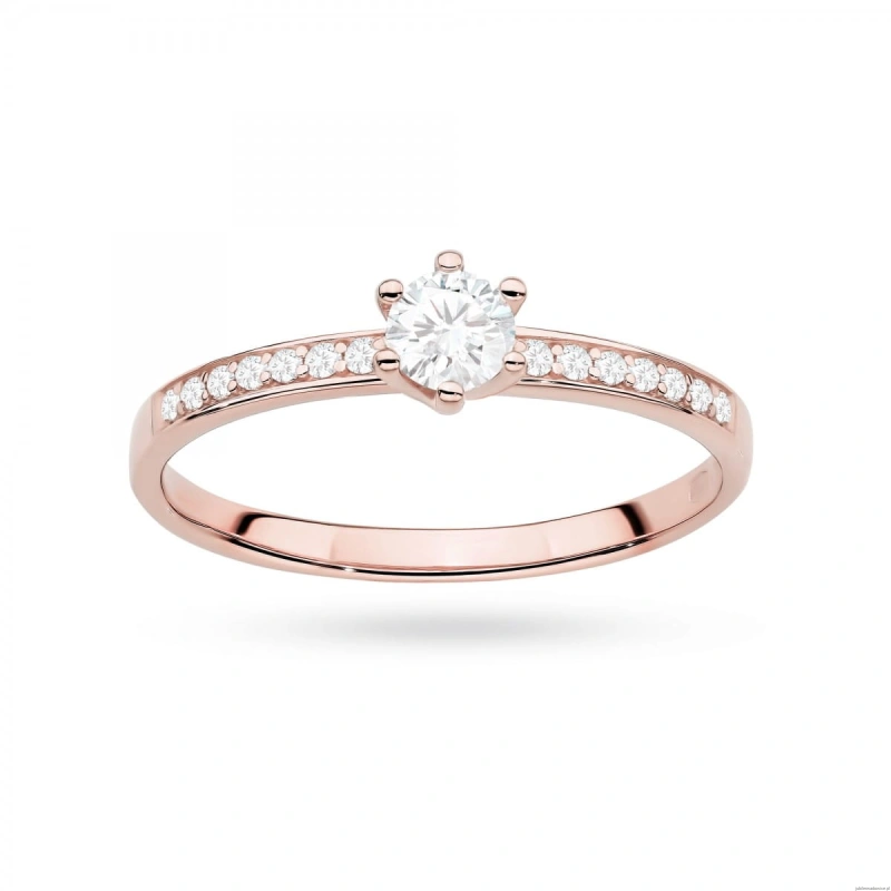 Pierścionek W0459 Diament Laboratoryjny 0,25ct różowe złoto