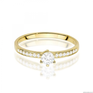 Pierścionek W0459 Diament Laboratoryjny 0,25ct żółte złoto