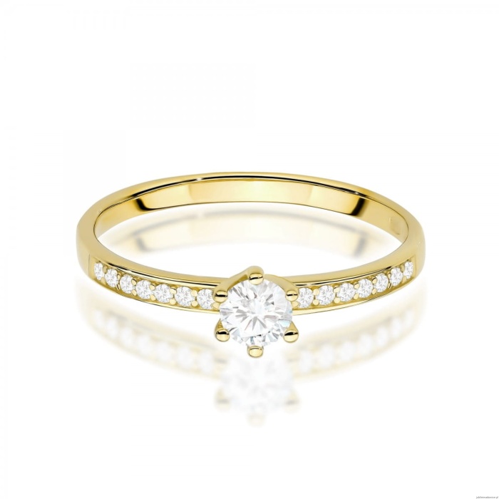Pierścionek W0459 Diament Laboratoryjny 0,25ct żółte złoto