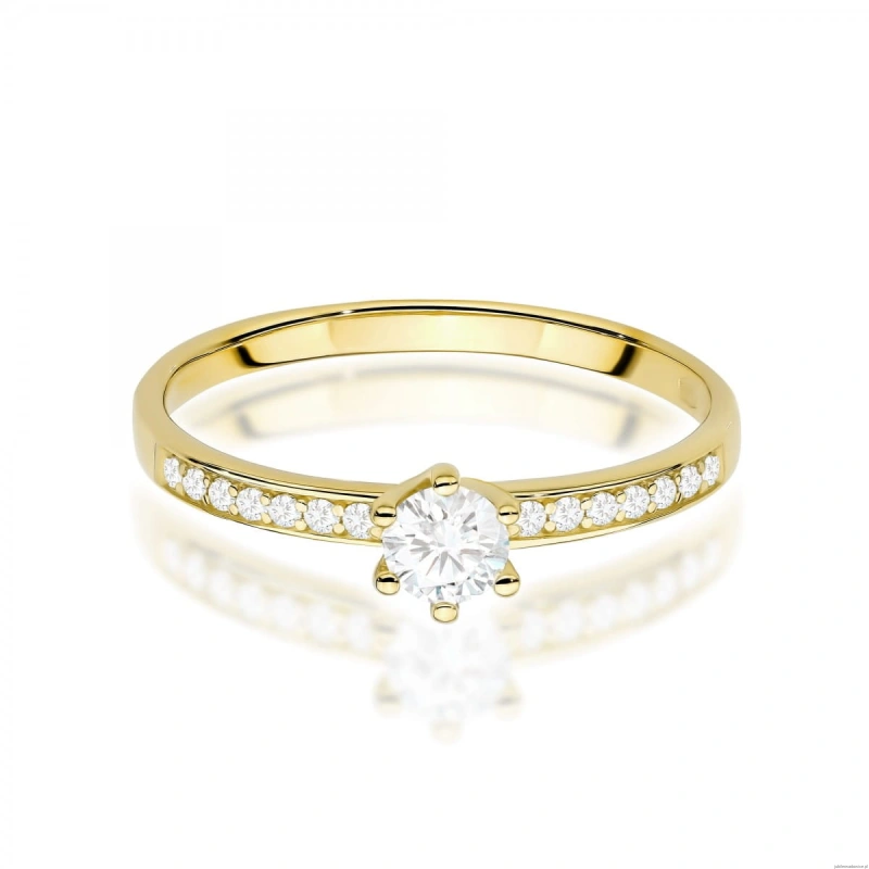 Pierścionek W0459 Diament Laboratoryjny 0,25ct żółte złoto