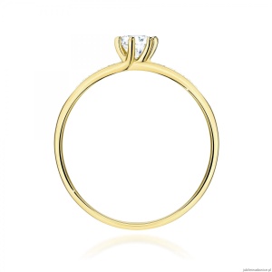 Pierścionek W0459 Diament Laboratoryjny 0,25ct żółte złoto