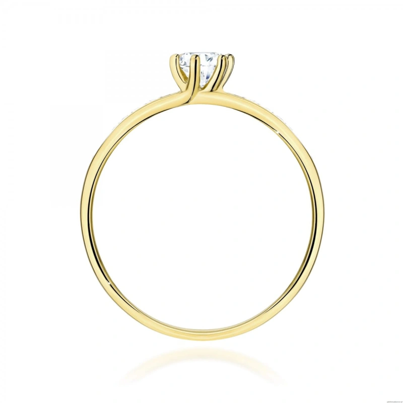 Pierścionek W0459 Diament Laboratoryjny 0,25ct żółte złoto