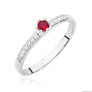 Pierścionek W0459 Rubin 0,15ct białe złoto