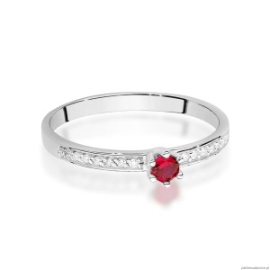 Pierścionek W0459 Rubin 0,15ct białe złoto