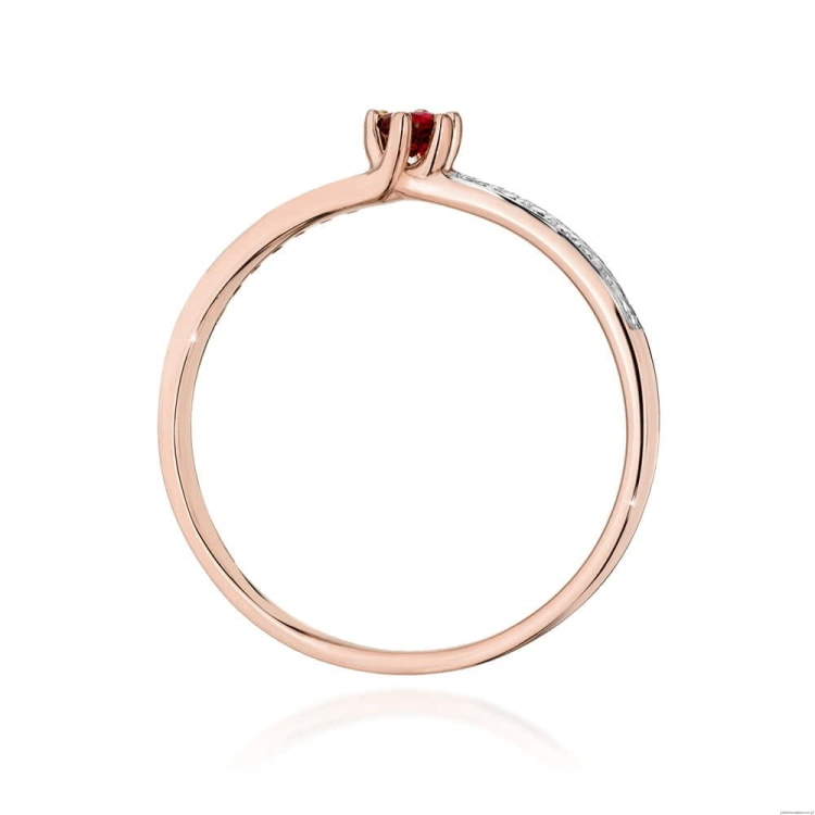 Pierścionek W0459 Rubin 0,15ct różowe złoto