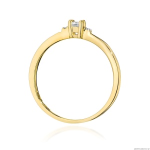 Pierścionek W0464 Diament 0,10ct żółte złoto