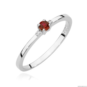 Pierścionek W0464 Rubin 0,15ct białe złoto