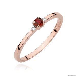 Pierścionek W0464 Rubin 0,15ct różowe złoto