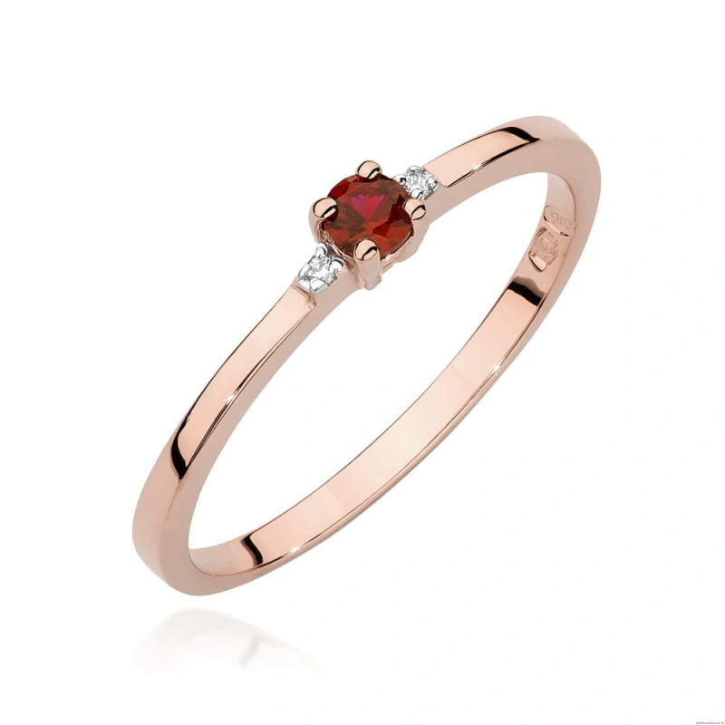 Pierścionek W0464 Rubin 0,15ct różowe złoto