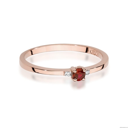 Pierścionek W0464 Rubin 0,15ct różowe złoto