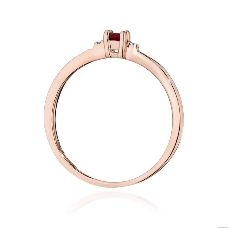 Pierścionek W0464 Rubin 0,15ct różowe złoto