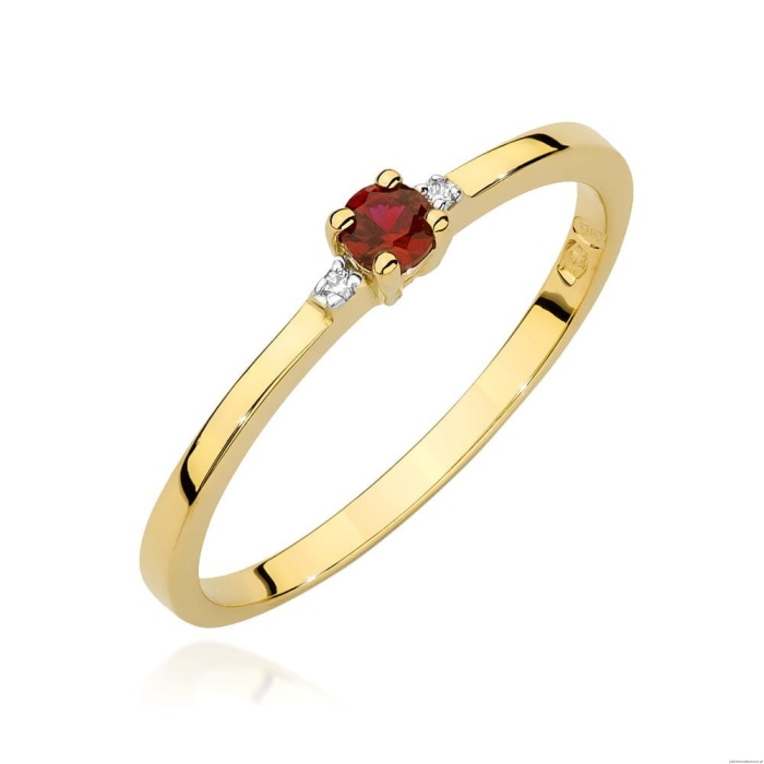 Pierścionek W0464 Rubin 0,15ct żółte złoto