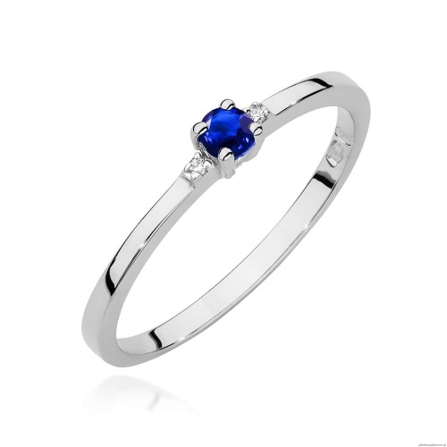 Pierścionek W0464 Szafir 0,15ct białe złoto