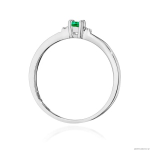 Pierścionek W0464 Szmaragd 0,15ct białe złoto