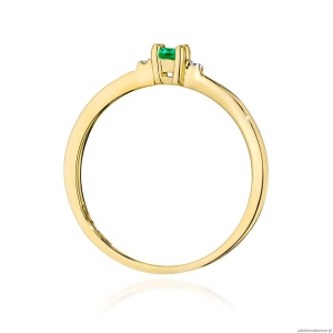 Pierścionek W0464 Szmaragd 0,15ct żółte złoto