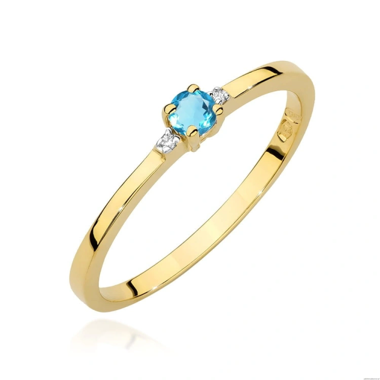 Pierścionek W0464 Topaz 0,15ct żółte złoto