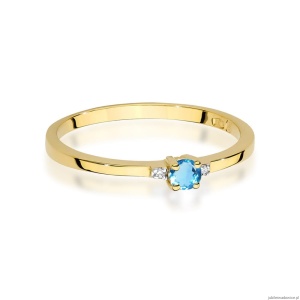 Pierścionek W0464 Topaz 0,15ct żółte złoto
