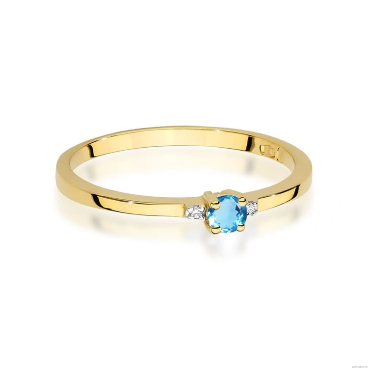 Pierścionek W0464 Topaz 0,15ct żółte złoto