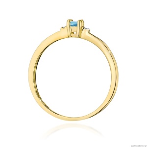 Pierścionek W0464 Topaz 0,15ct żółte złoto