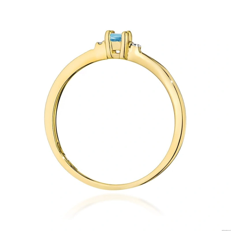 Pierścionek W0464 Topaz 0,15ct żółte złoto