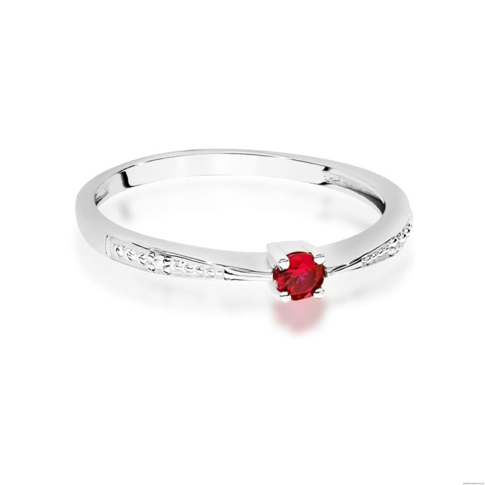 Pierścionek W0465 Rubin 0,15ct białe złoto