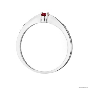 Pierścionek W0465 Rubin 0,15ct białe złoto