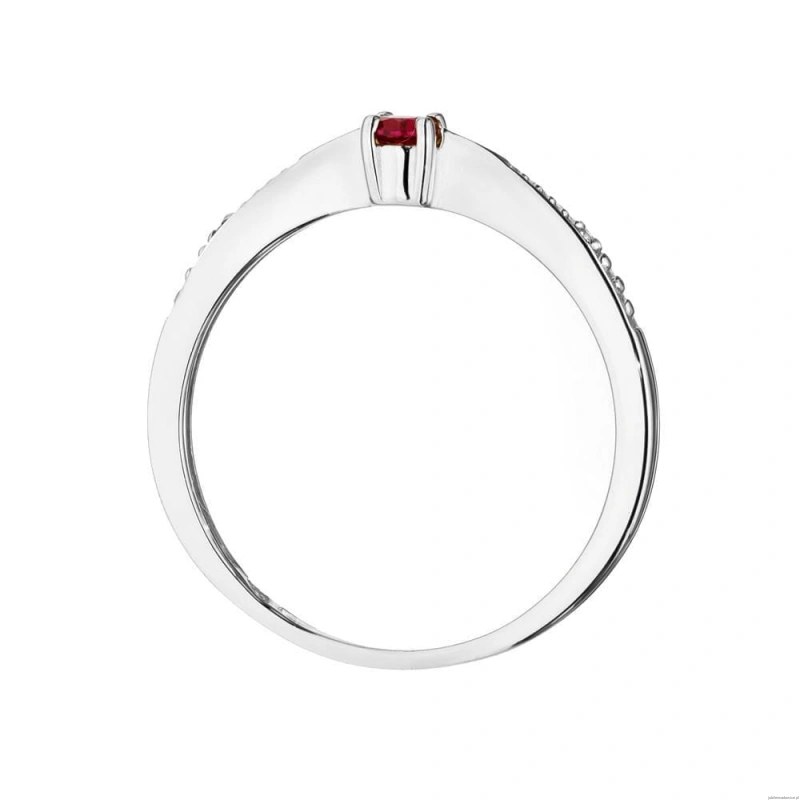Pierścionek W0465 Rubin 0,15ct białe złoto