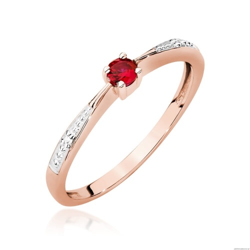 Pierścionek W0465 Rubin 0,15ct różowe złoto